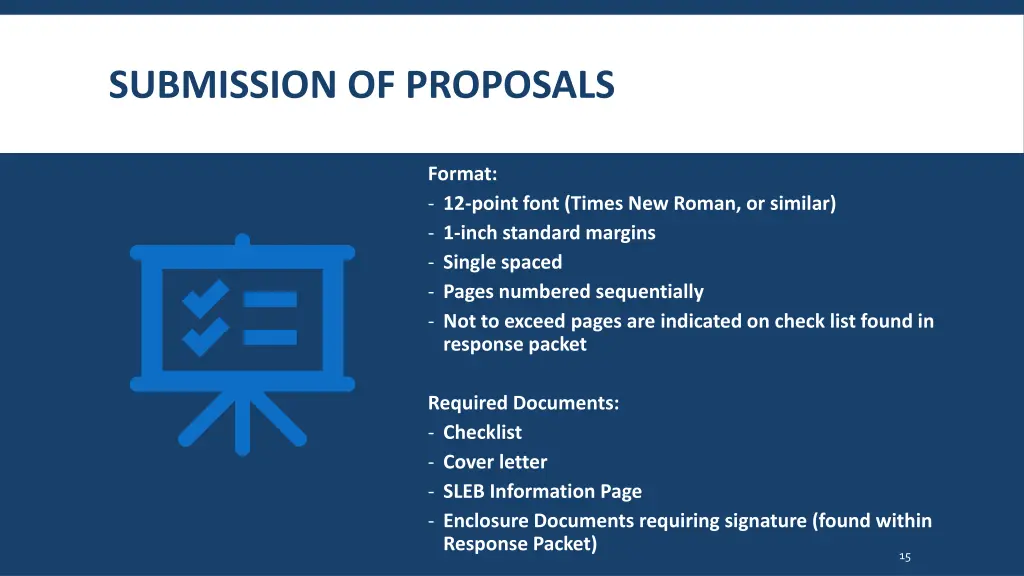 submission of proposals
