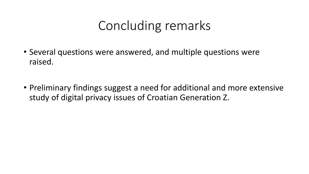 concluding remarks