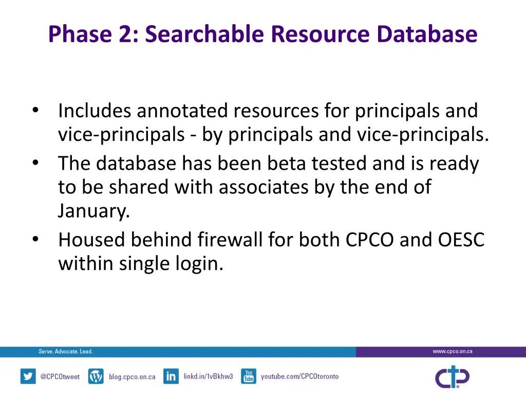 phase 2 searchable resource database