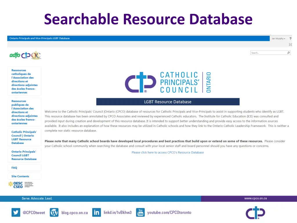 searchable resource database