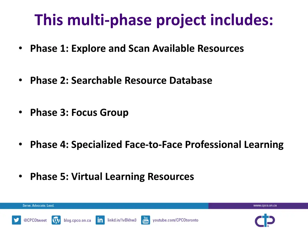 this multi phase project includes