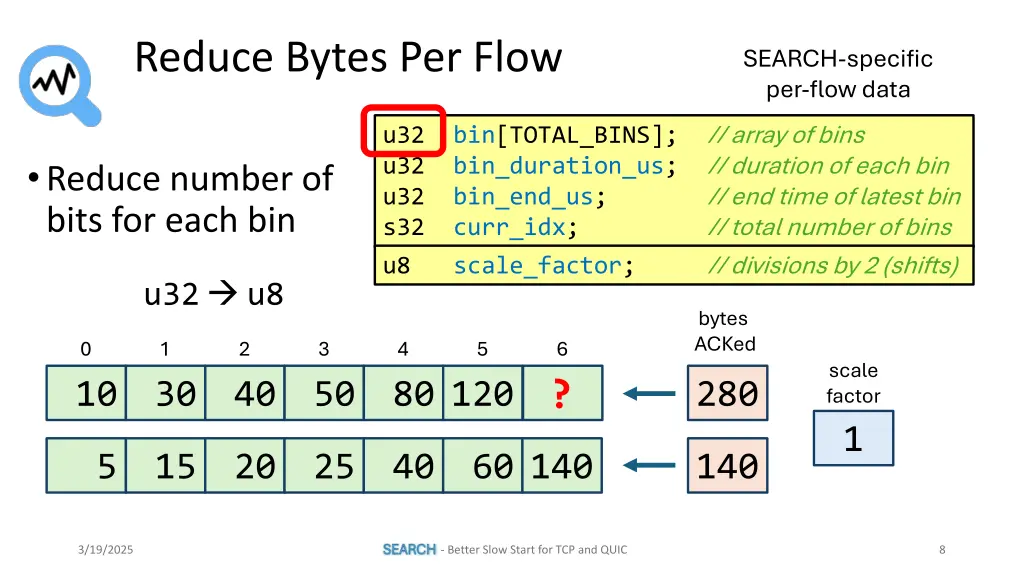 reduce bytes per flow