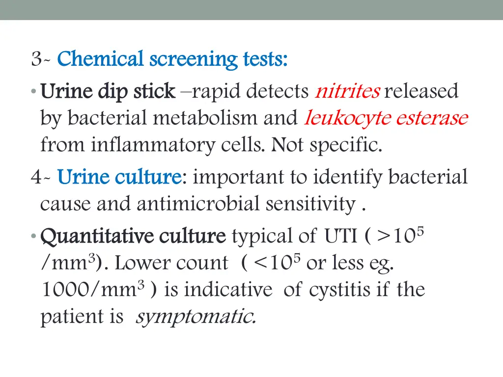 3 chemical screening tests chemical screening