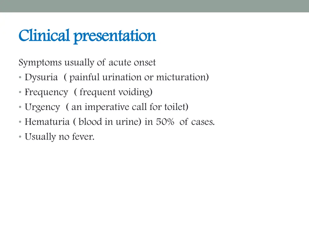 clinical presentation clinical presentation