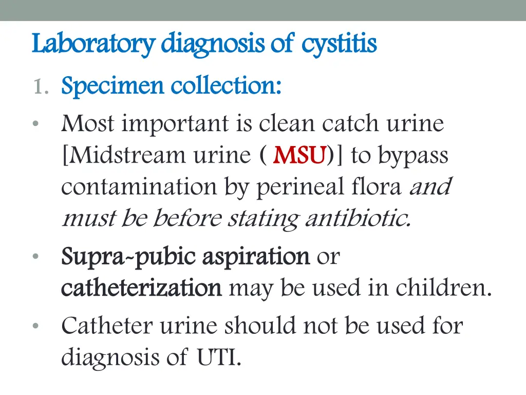 laboratory diagnosis of cystitis laboratory