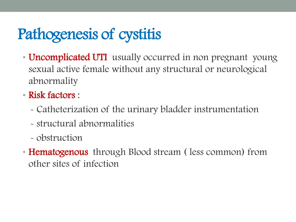pathogenesis of cystitis pathogenesis of cystitis 1