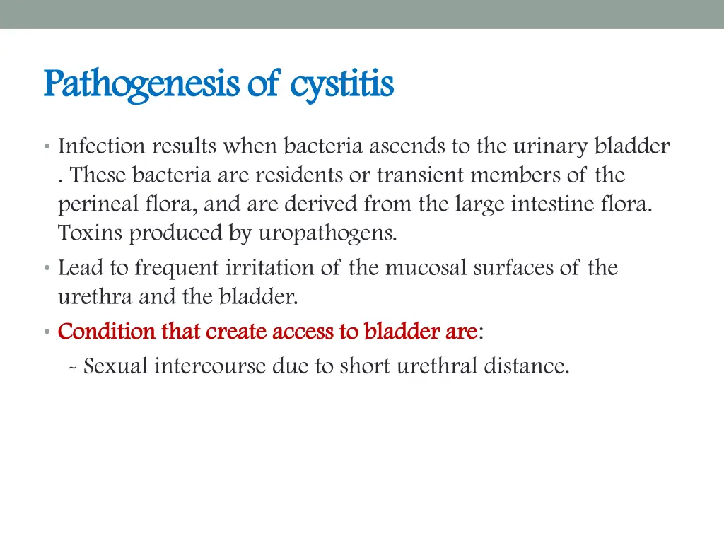 pathogenesis of cystitis pathogenesis of cystitis