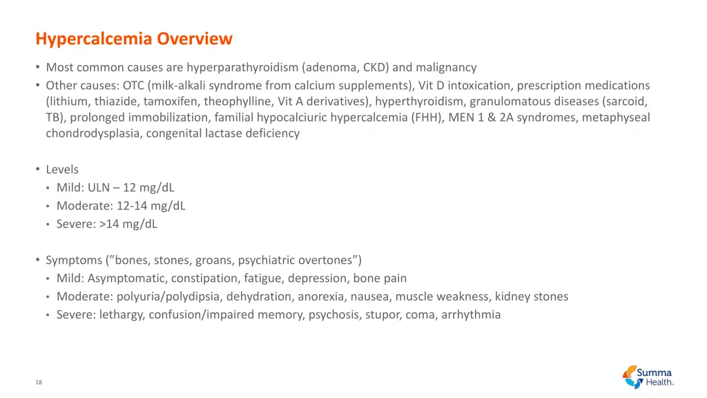 hypercalcemia overview 1