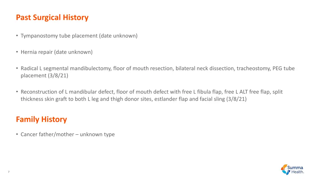 past surgical history