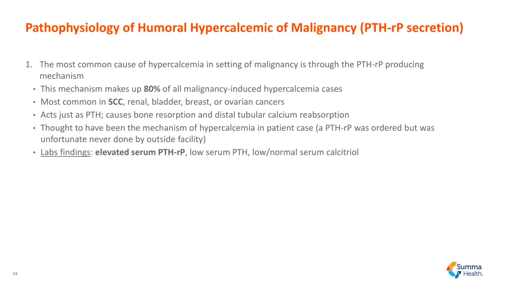 pathophysiology of humoral hypercalcemic