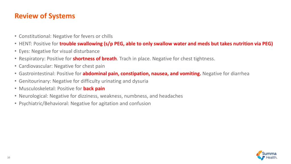 review of systems 1