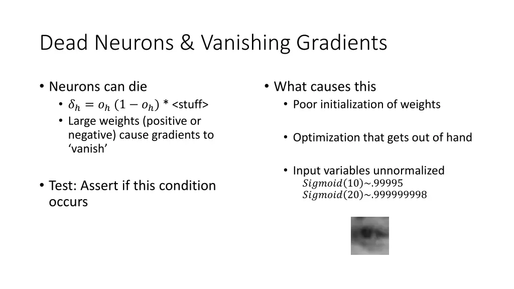 dead neurons vanishing gradients