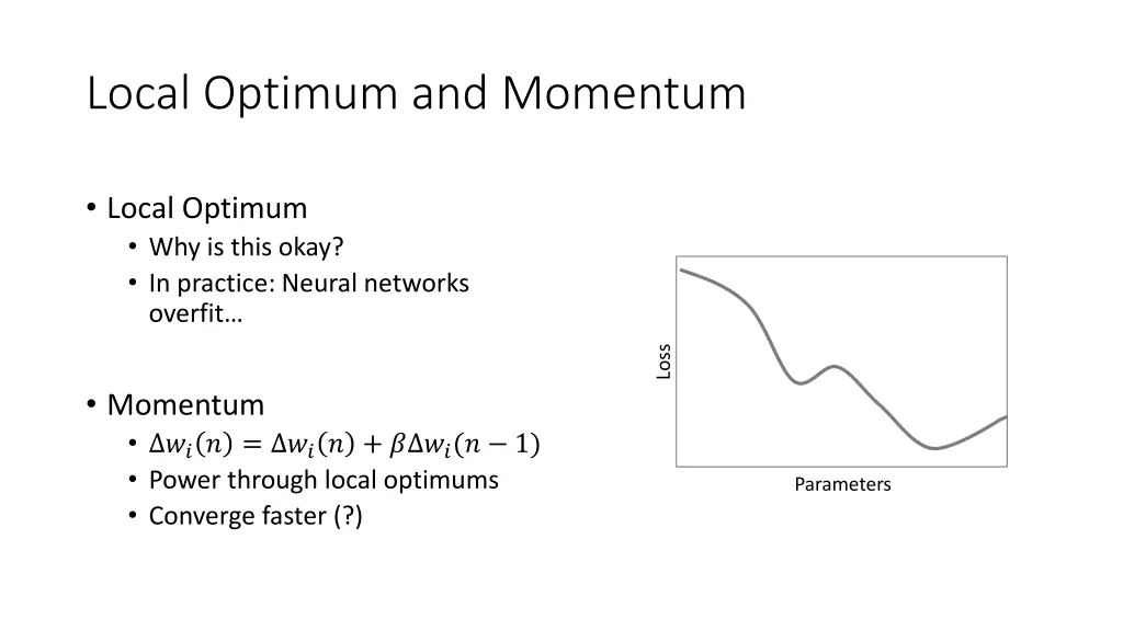local optimum and momentum