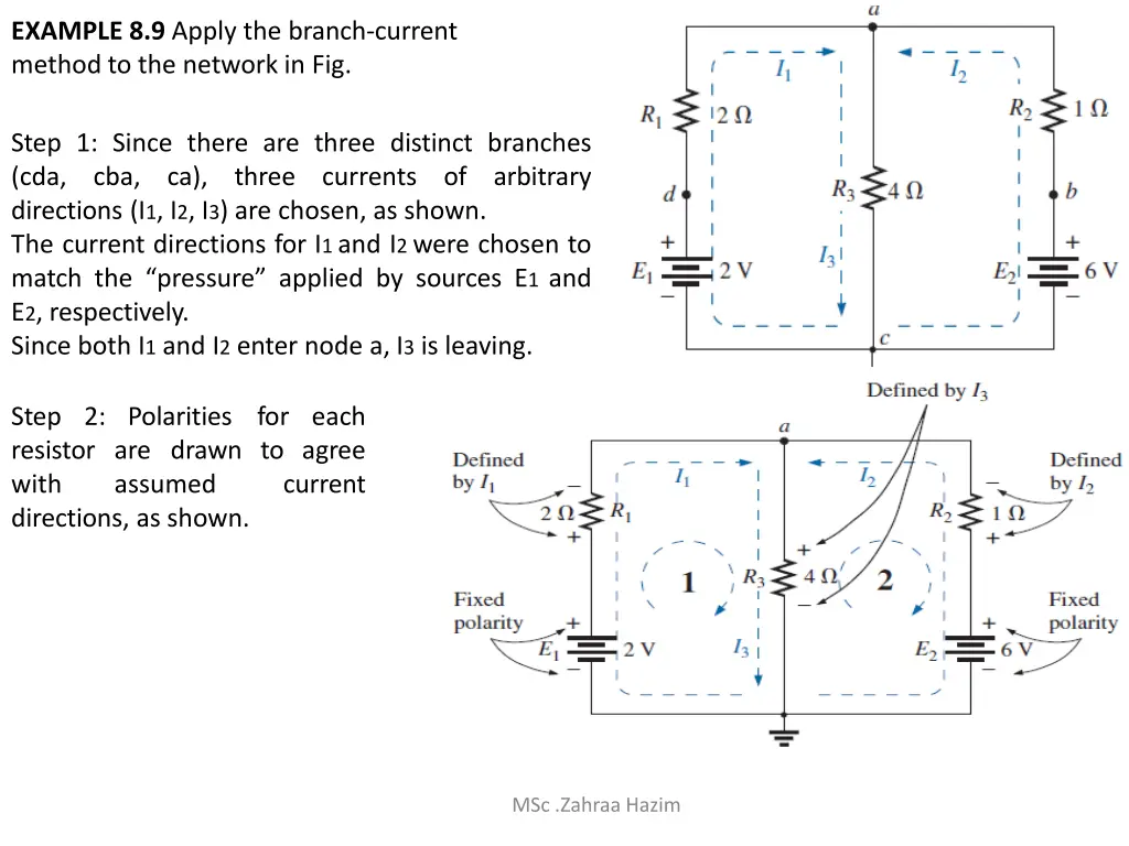 example 8 9 apply the branch current method