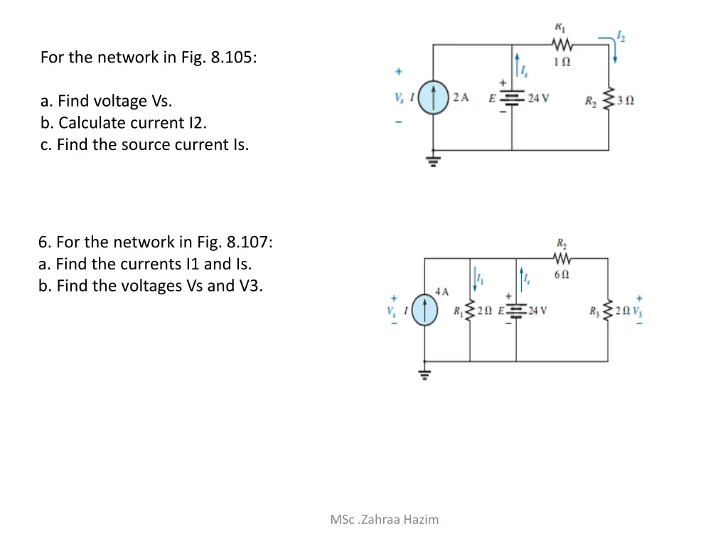 for the network in fig 8 105