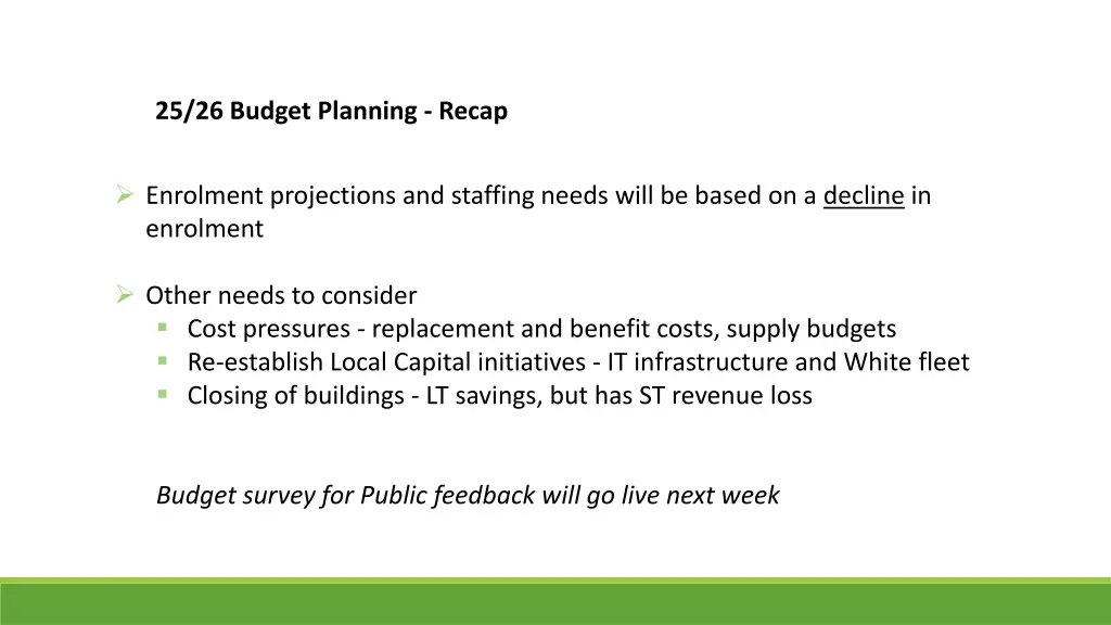 25 26 budget planning recap