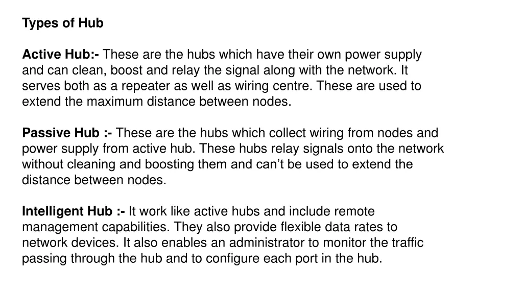 types of hub