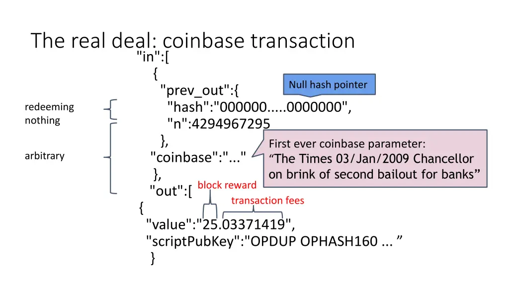 the real deal coinbase transaction in prev