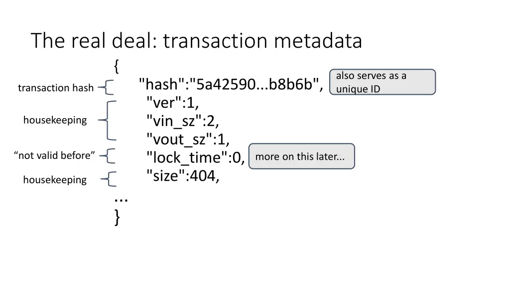 the real deal transaction metadata hash 5a42590