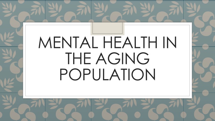 mental health in the aging population
