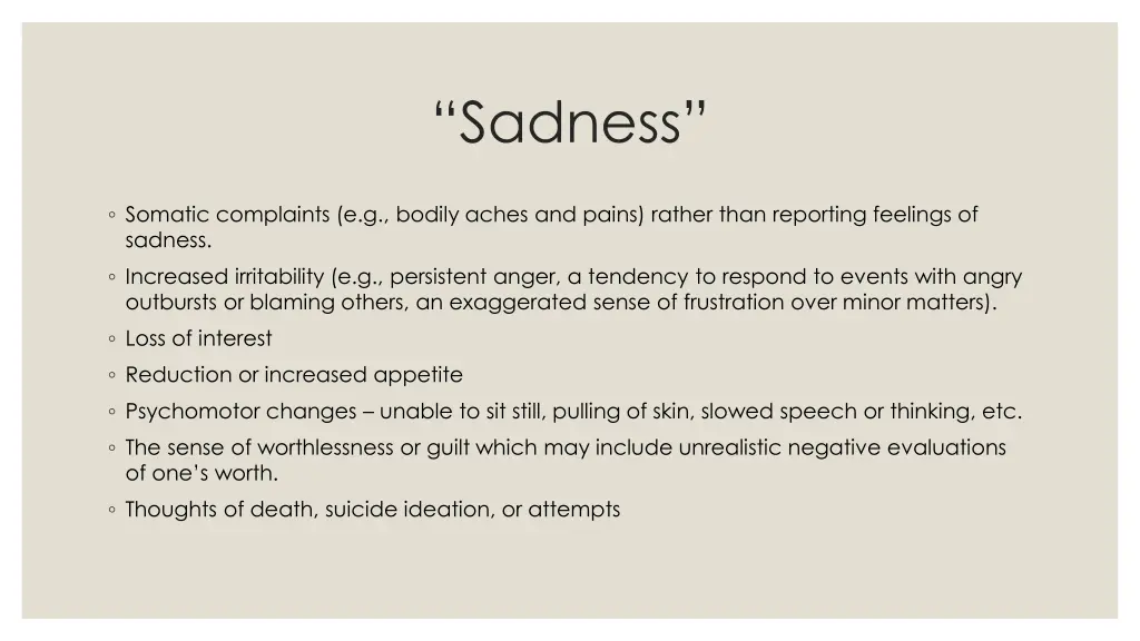 sadness
