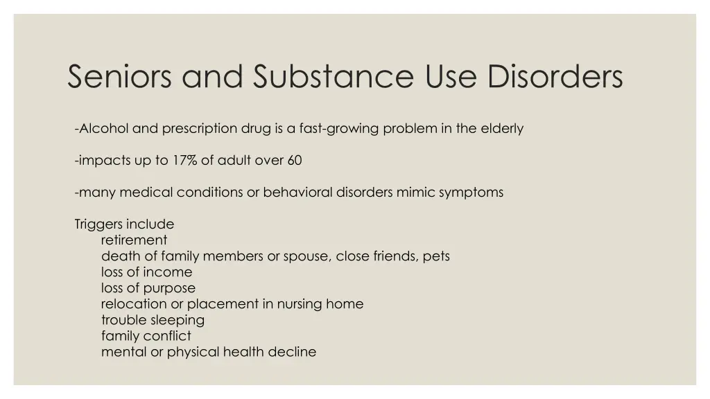 seniors and substance use disorders