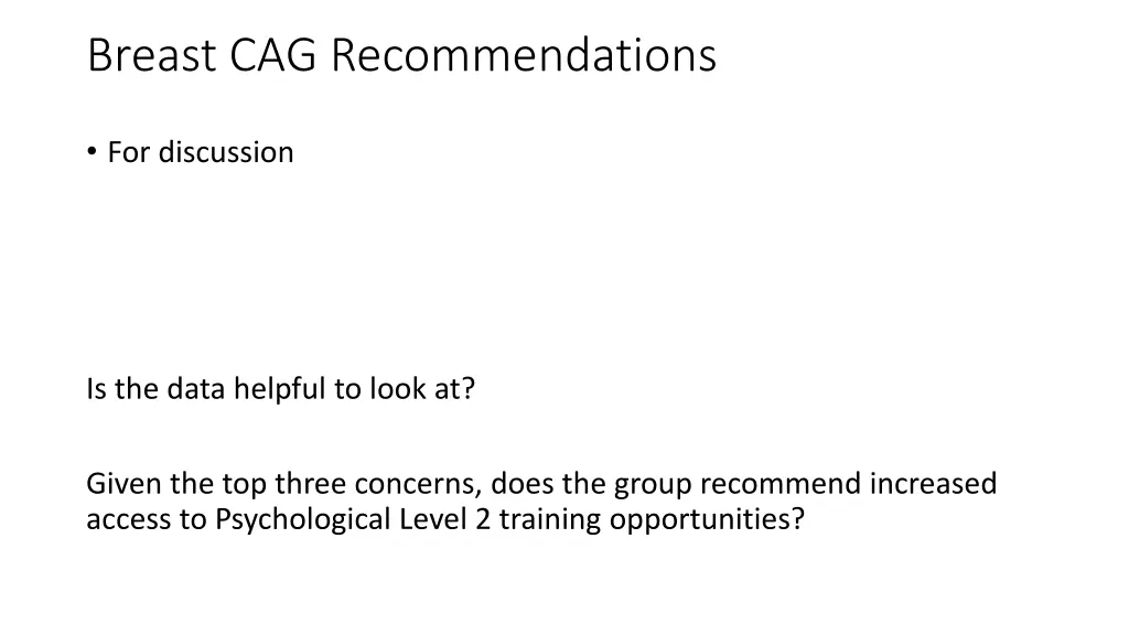 breast cag recommendations