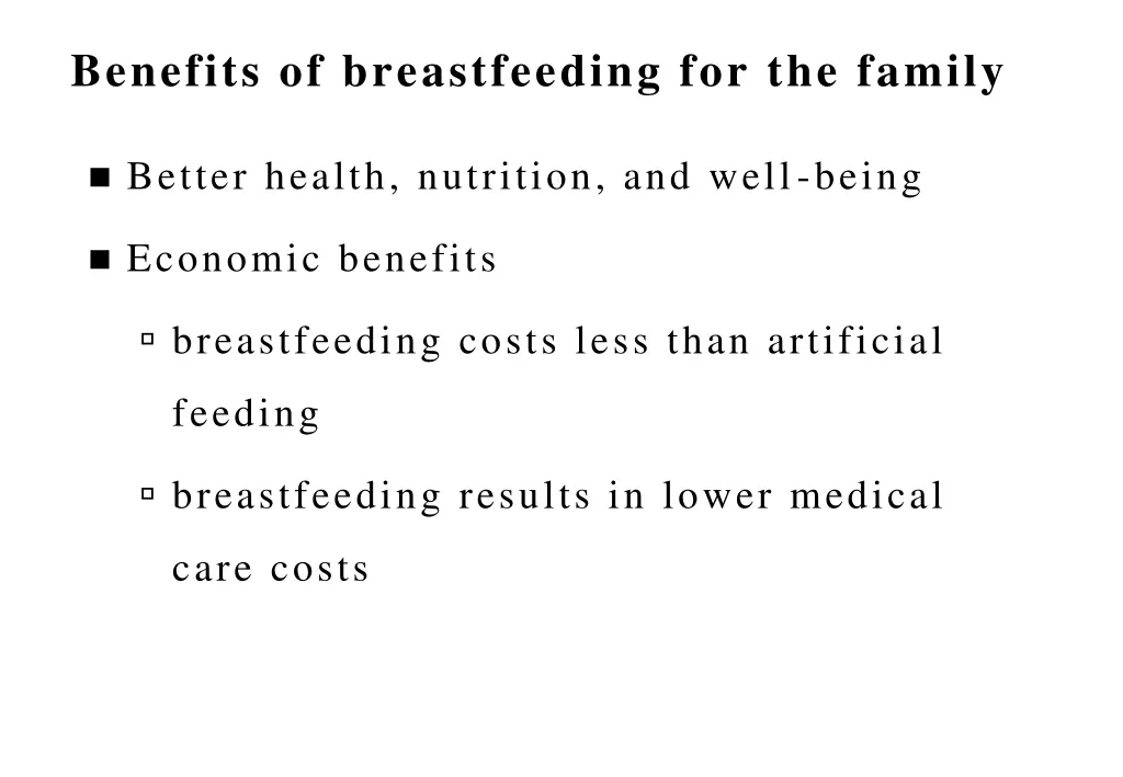 benefits of breastfeeding for the family