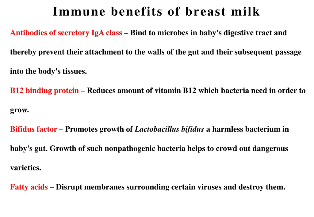 immune benefits of breast milk