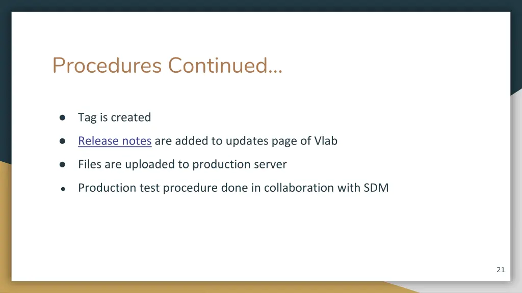 procedures continued
