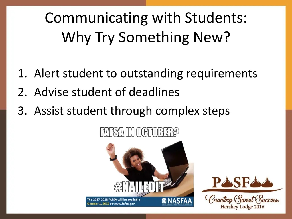 communicating with students why try something new
