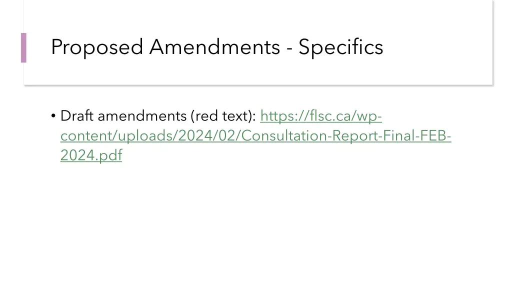 proposed amendments specifics