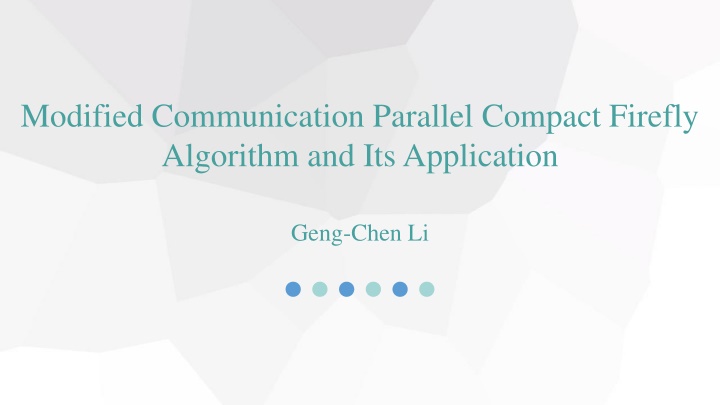 modified communication parallel compact firefly