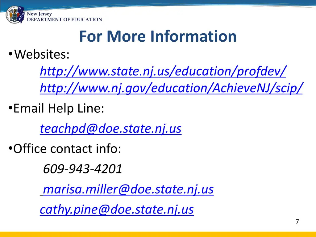 new jersey department of education 2