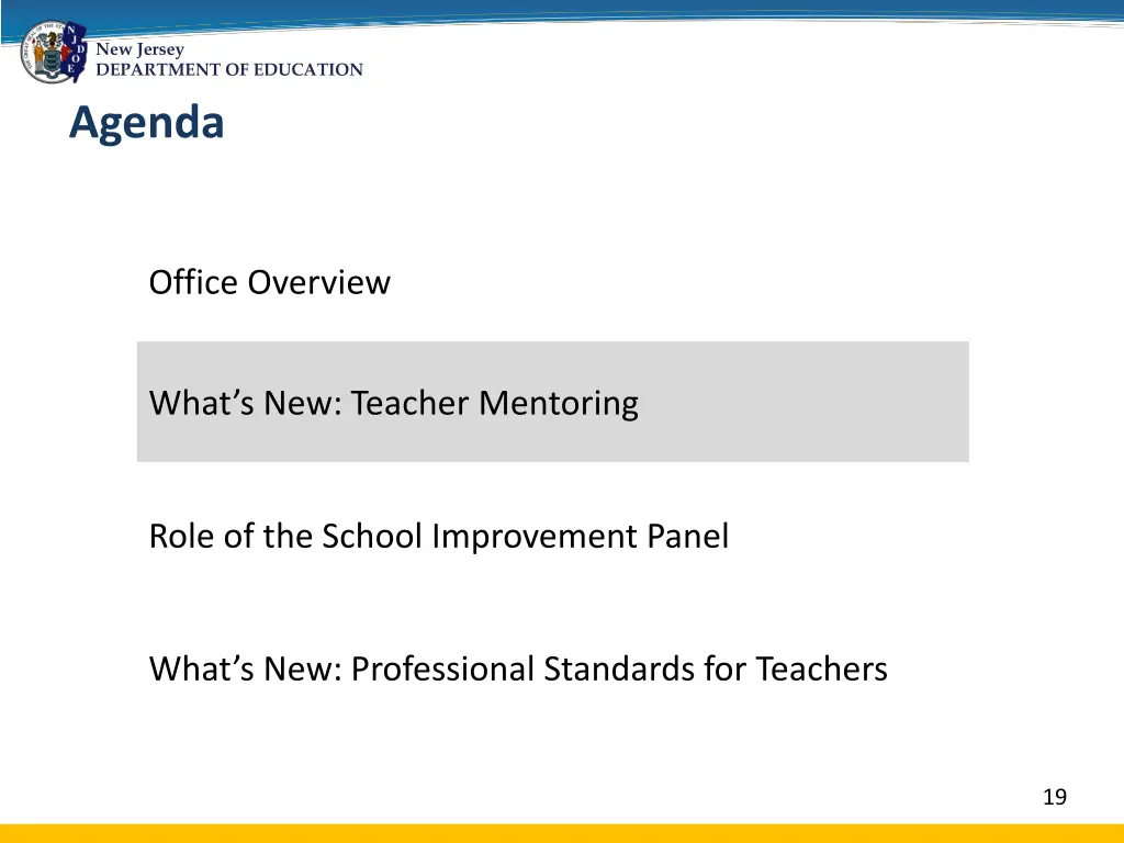 new jersey department of education agenda 1