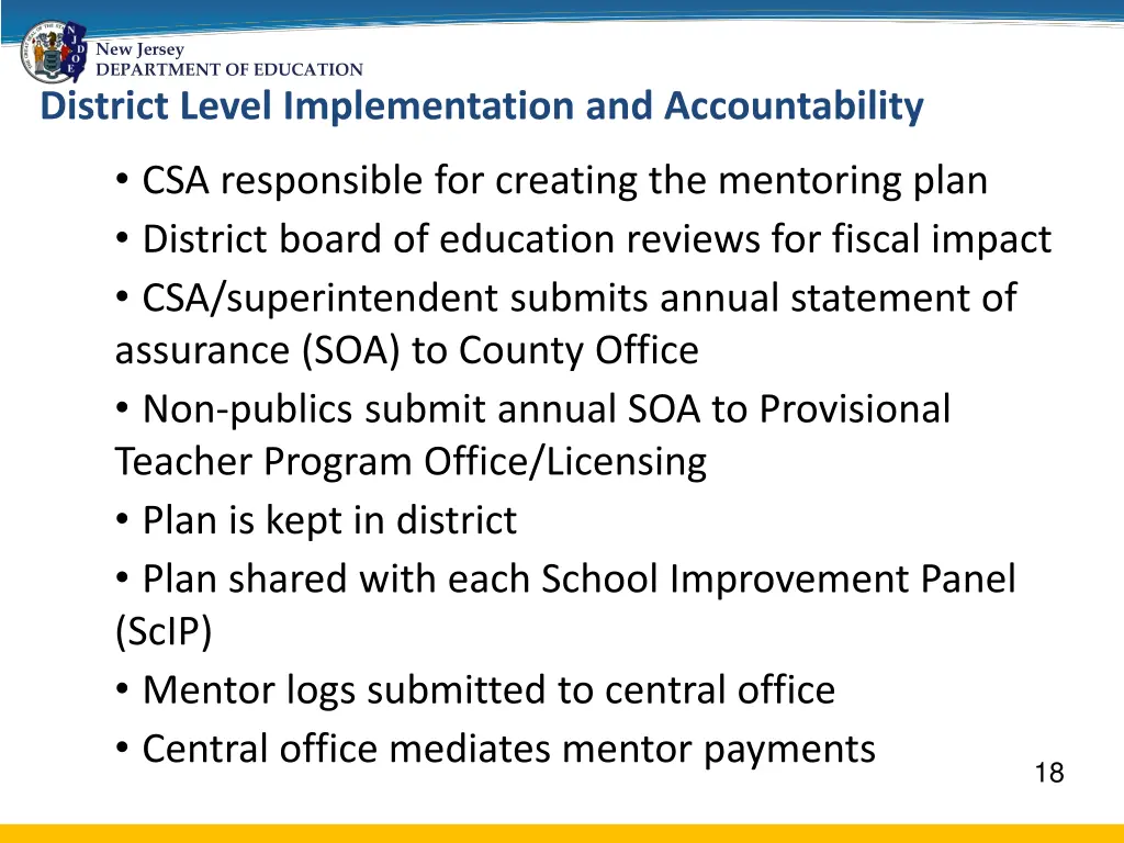 new jersey department of education district level