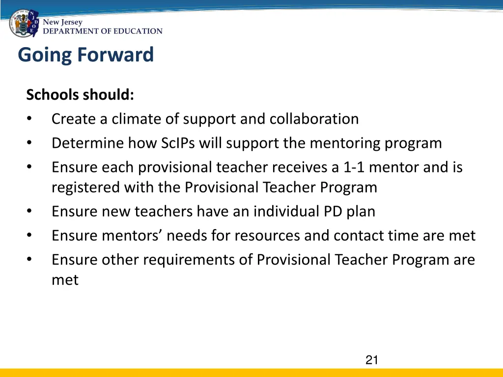 new jersey department of education going forward 1