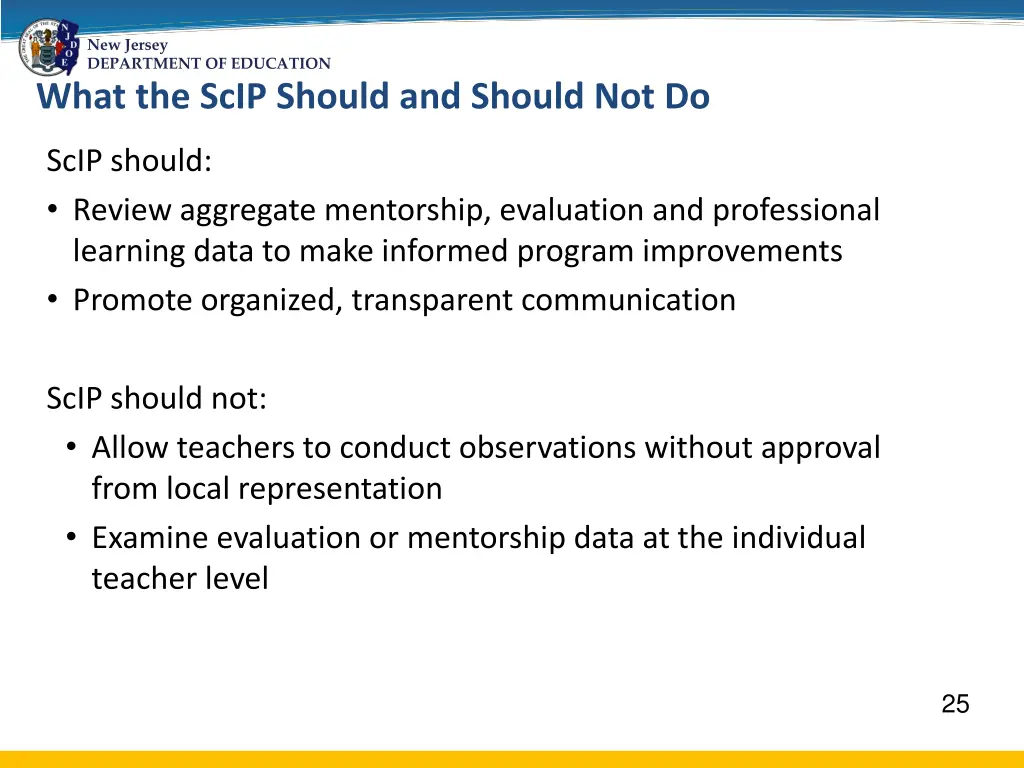 new jersey department of education what the scip