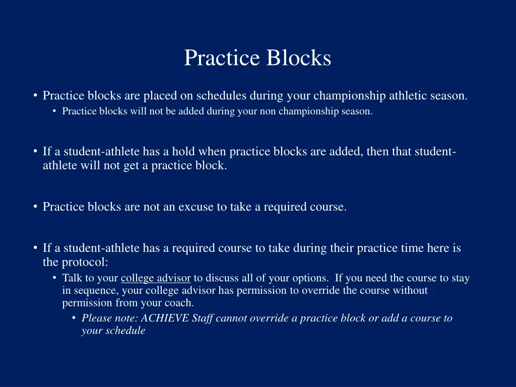 practice blocks