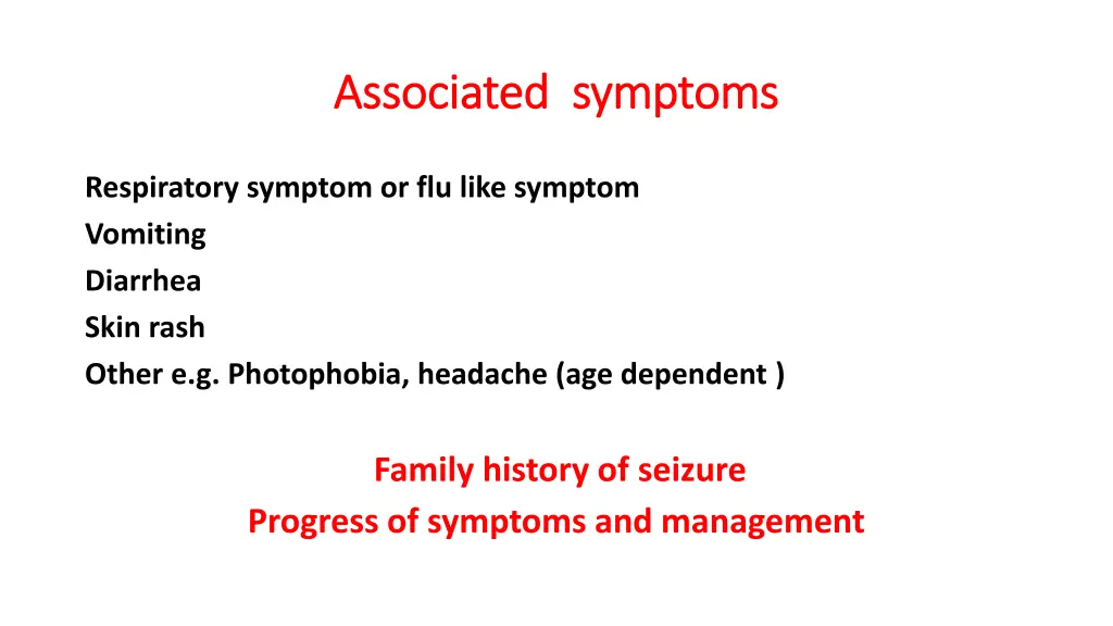 associated symptoms associated symptoms 1