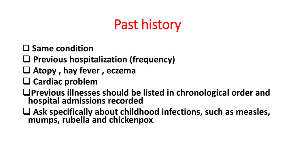 past history past history