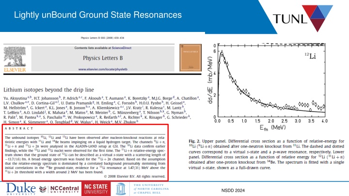 lightly unbound ground state resonances