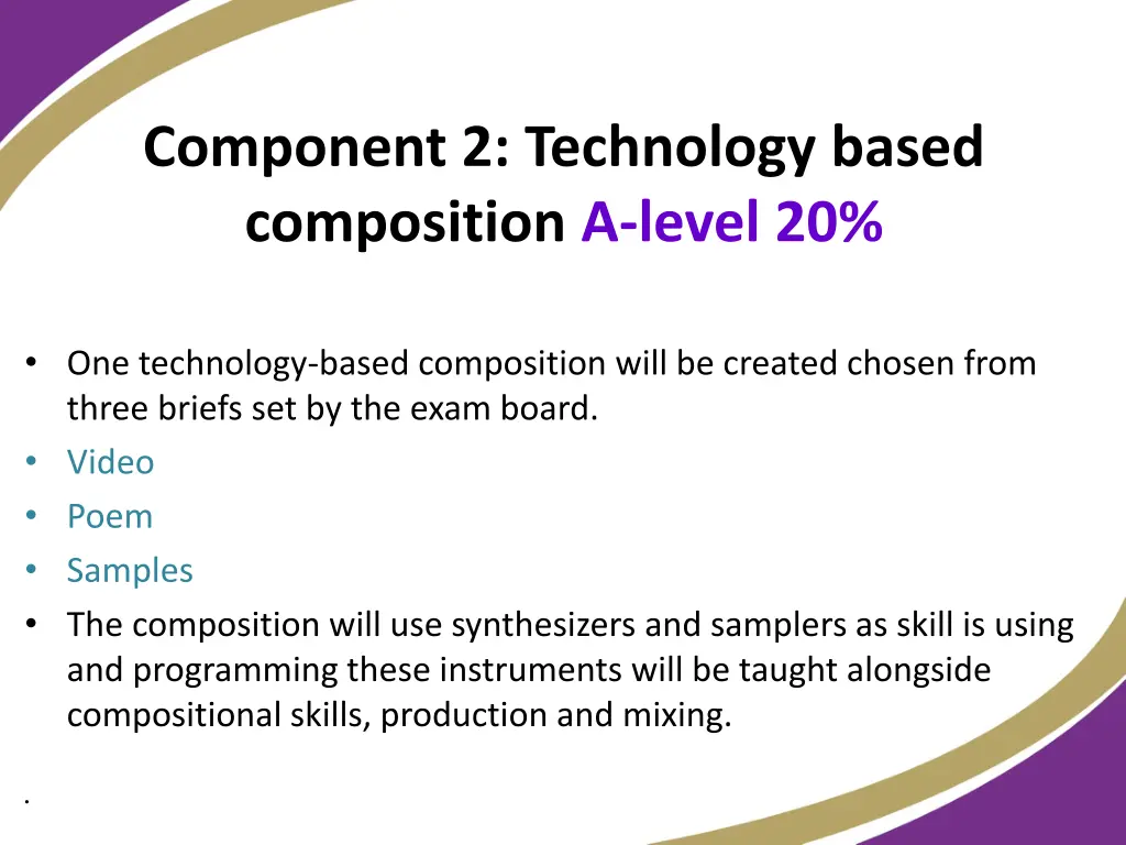 component 2 technology based composition a level