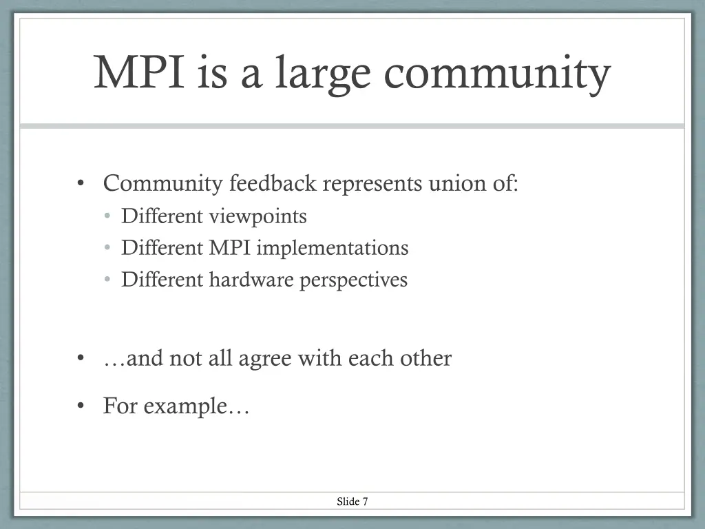 mpi is a large community