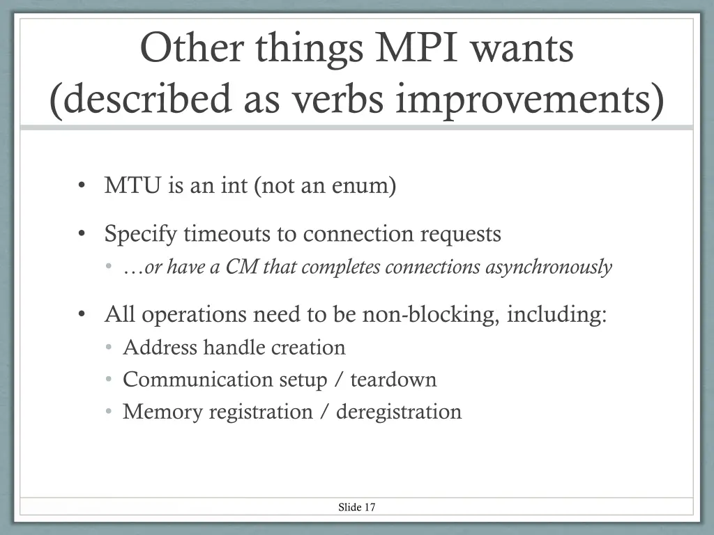 other things mpi wants described as verbs