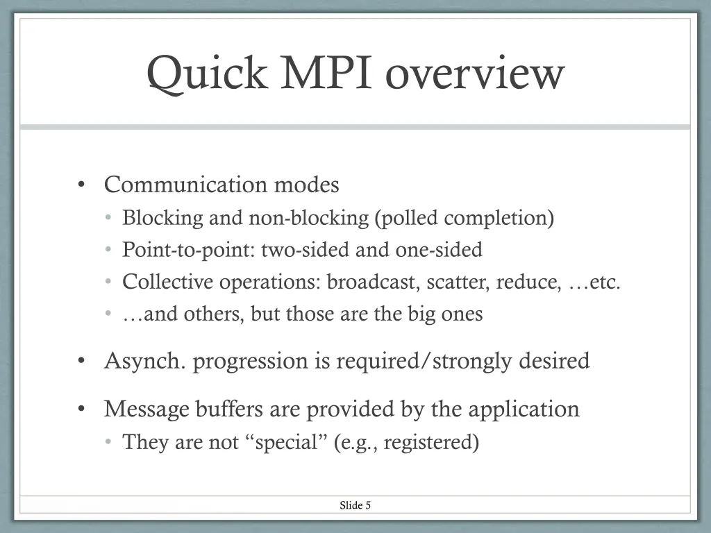 quick mpi overview 1