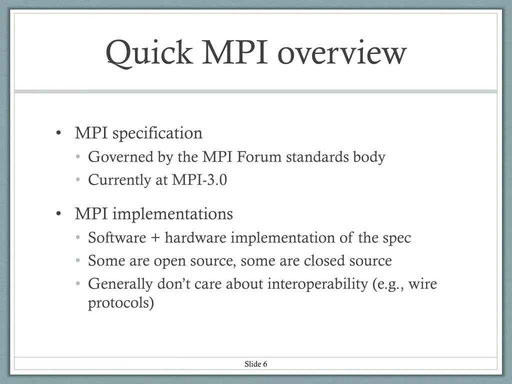 quick mpi overview 2