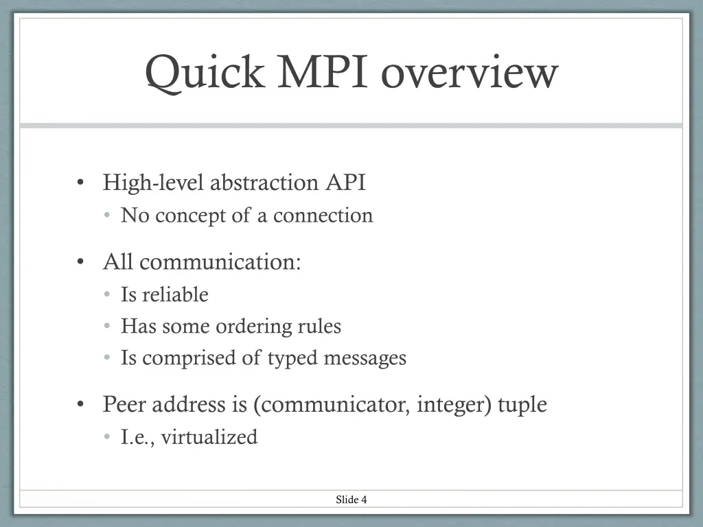 quick mpi overview
