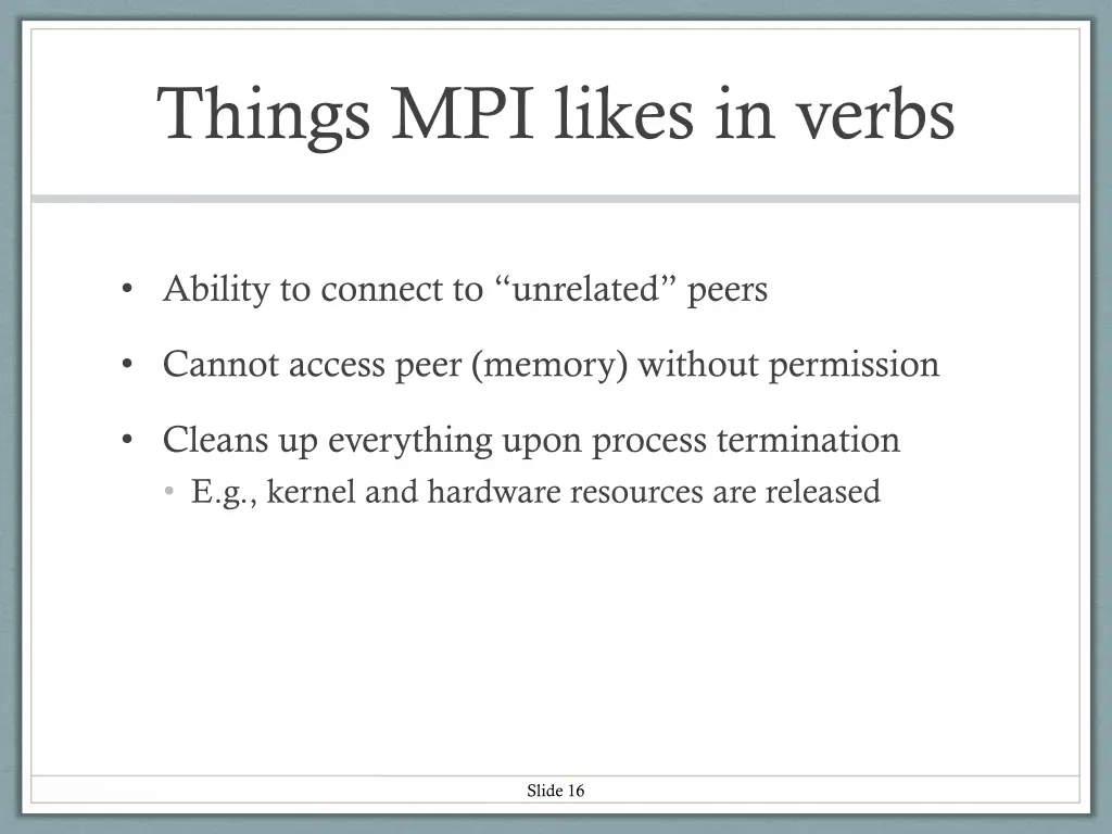 things mpi likes in verbs 4