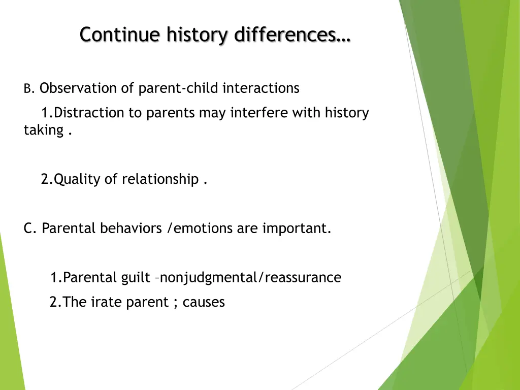 continue history differences